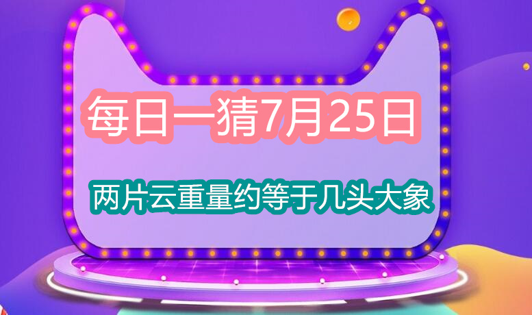 每日一猜：7月25日揭秘两片云的重量与几头大象的对比